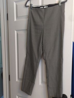 Elle Black and White Geometric Skinny Ankle Trousers